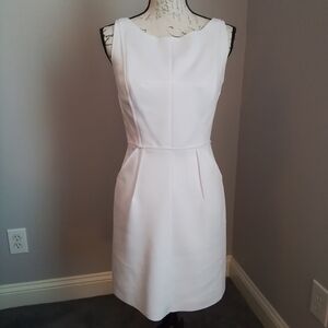 Milly White Structured Bodycon Style Dress With Pockets & Exposed Zipper - 6